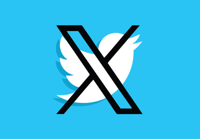 Twitter icon with the X icon over