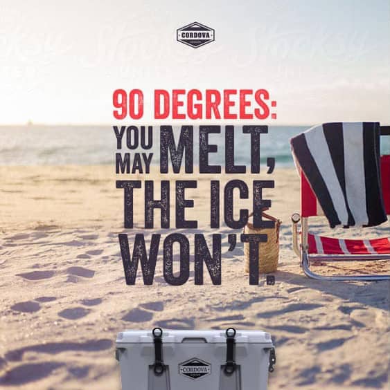 Cordova Coolers | Ad on the beach