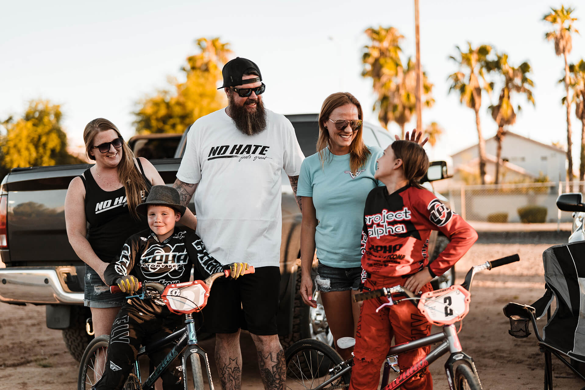 Group of parents and BMX riders