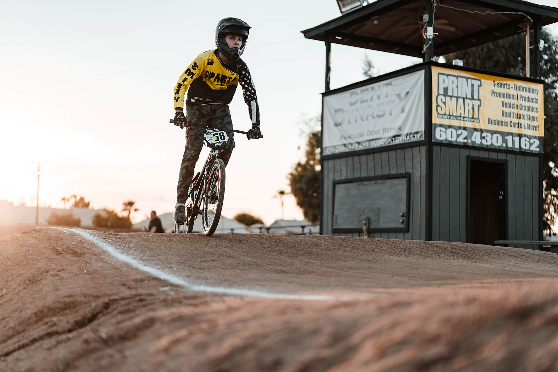 BMX rider on a track