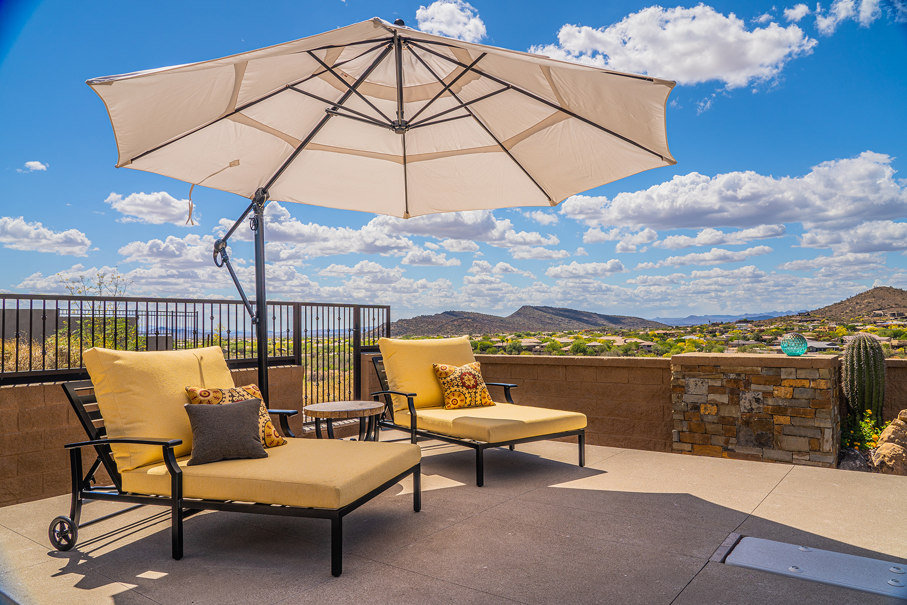 Outdoor chairs on a patio