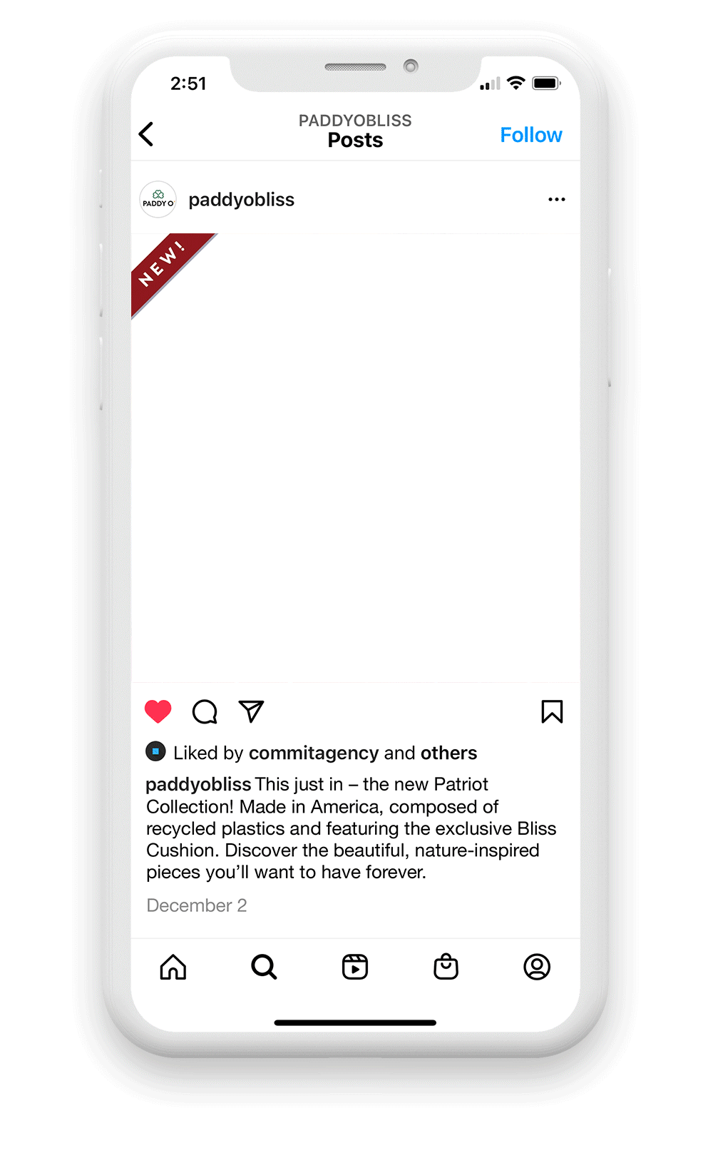 A cell phone with an instagram post on it