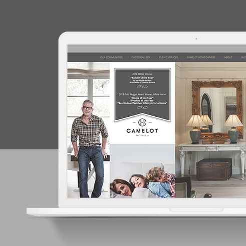 Camelot Homes | Website on a computer