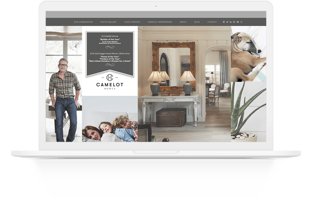 Camelot Homes | Website on a Computer