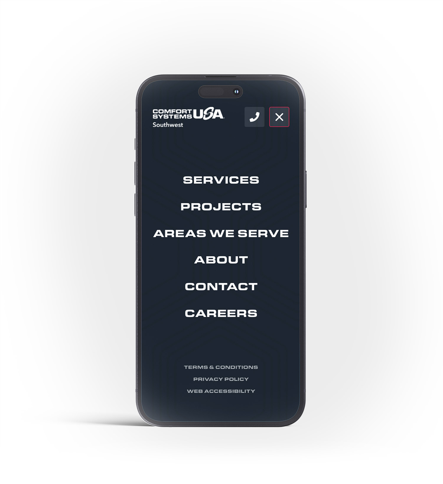 CSUSA website on a mobile phone