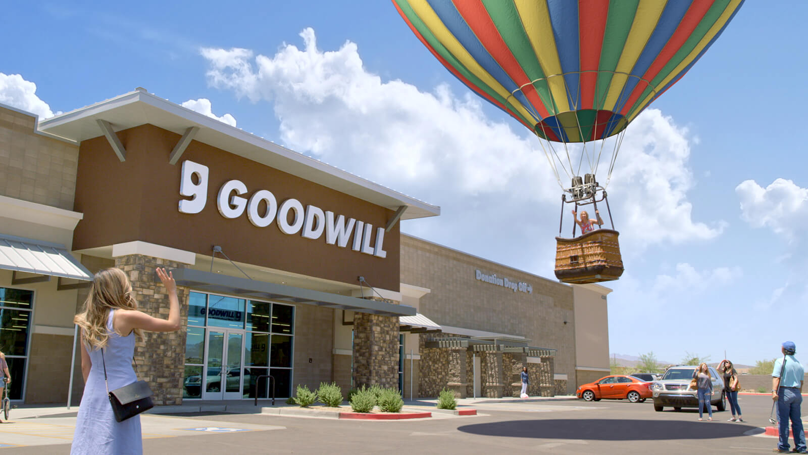 Image of Goodwill hot air balloon commercial