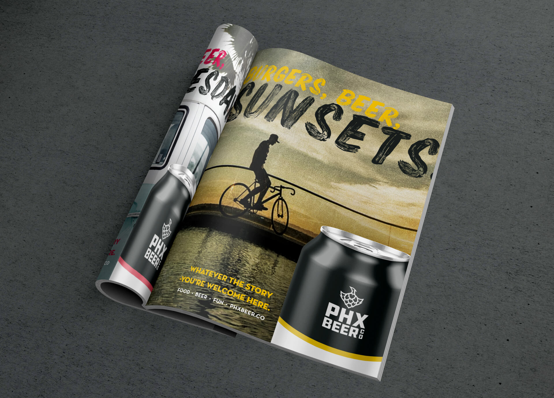 PHX Beer Ads in a magazine