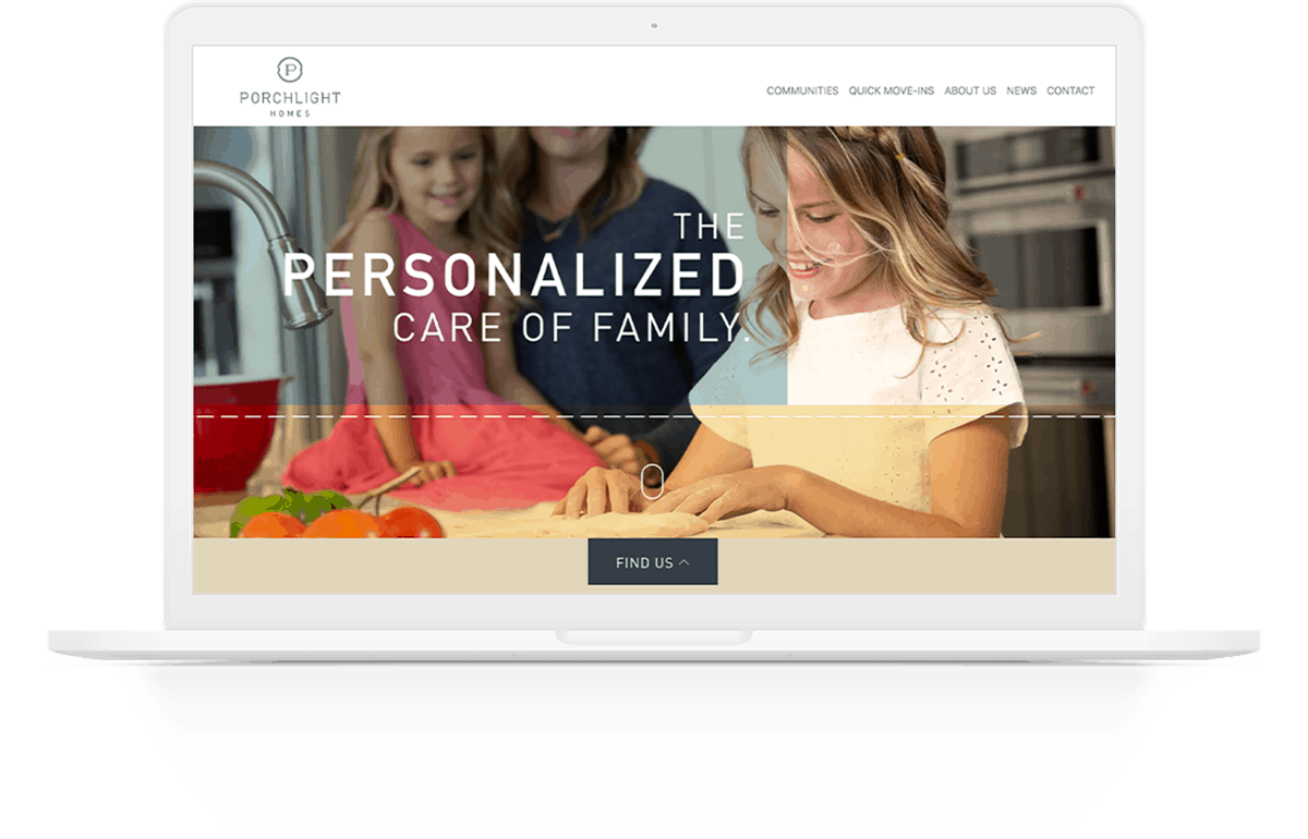 Porchlight Homes | Website on a computer