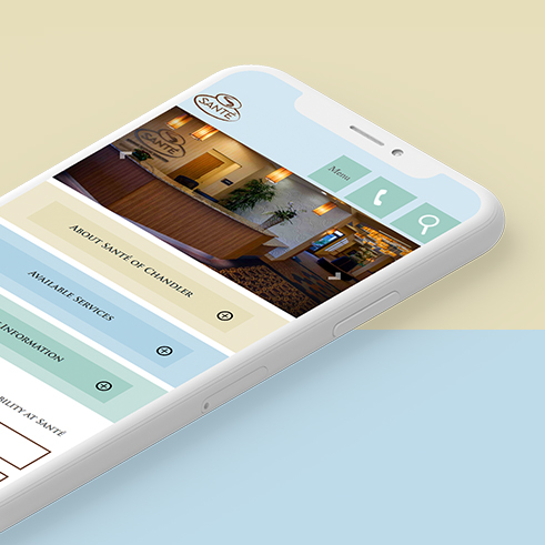 Santé Center | Website on a Phone