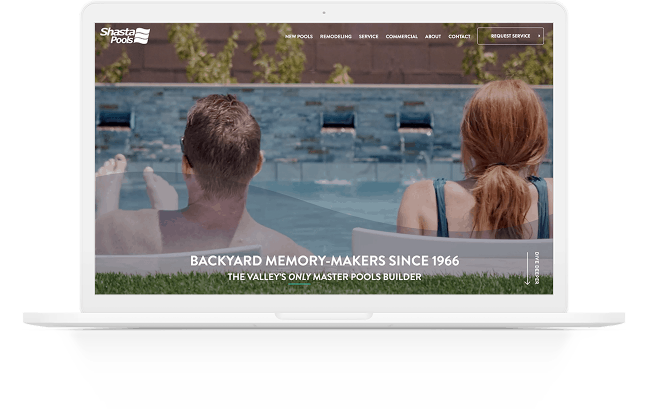 Shasta Pools | Website on a computer